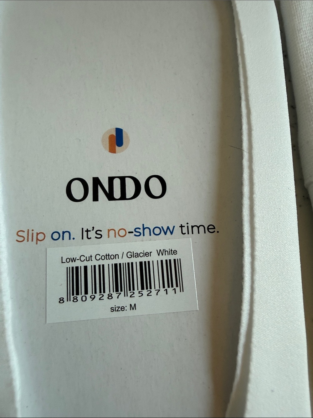 ONDO Cotton Socks in White Crew / no show no Slip Style Size Medium/ Large NWT - Picture 3 of 8